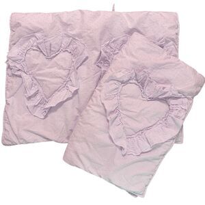 Pottery Barn Heart Swiss Dot Comforter Pillow Standard Size Sham Set Lilac